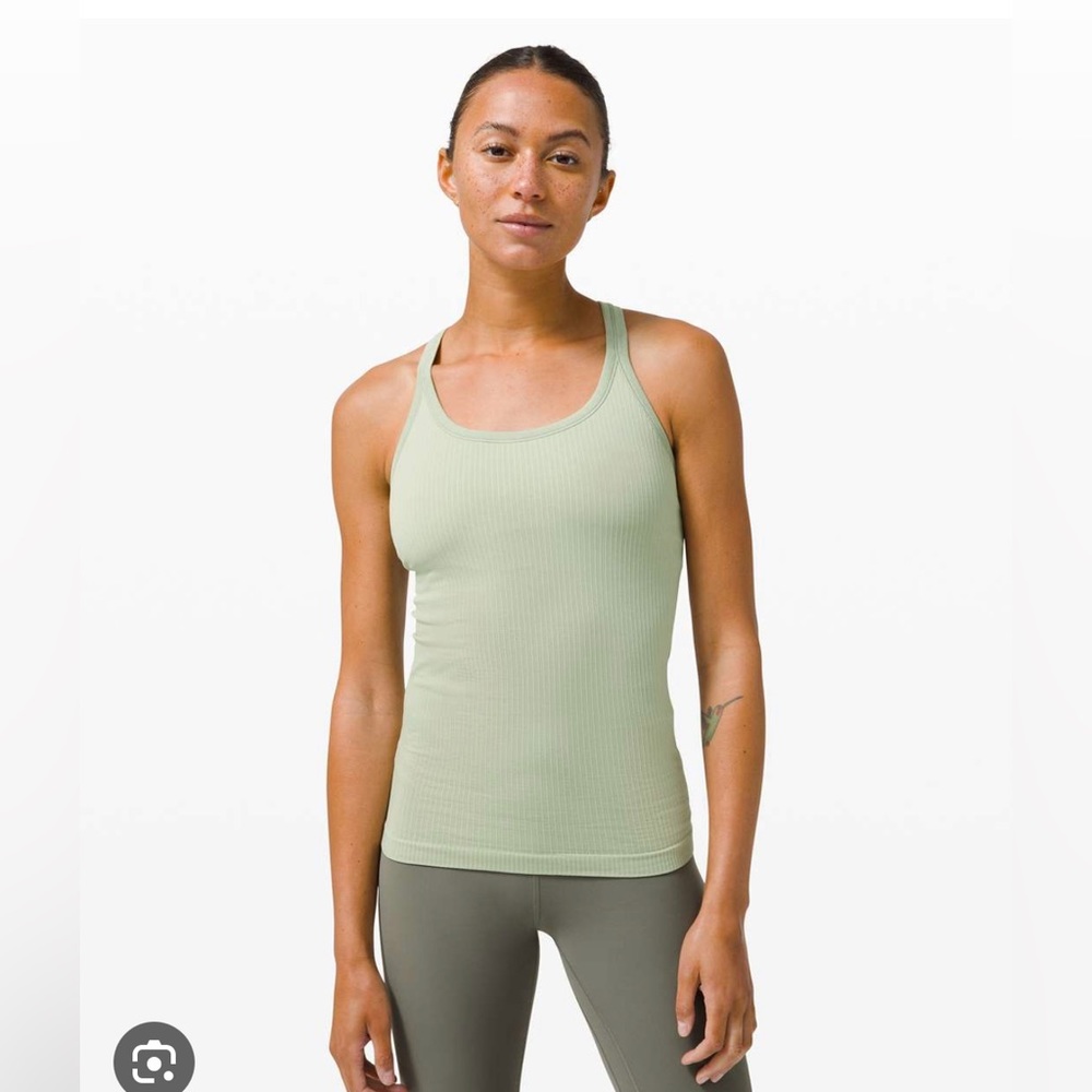 Lululemon Ebb to Street ribbed tank top 4 sage green